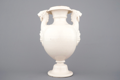 A large French faience altar vase, Nevers, 17th C.