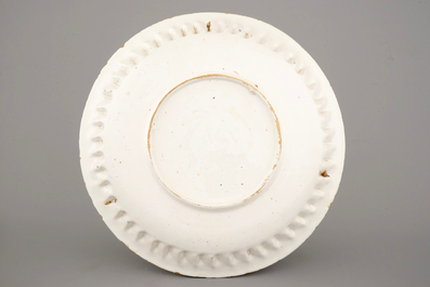 A Dutch Delft blue and white dish with Fortuna, ca. 1700