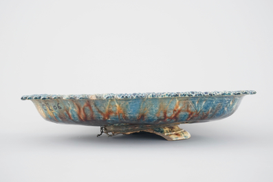 Un plat ovale d'apr&egrave;s Palissy, "Le bapt&ecirc;me de Christ", 17&egrave;me