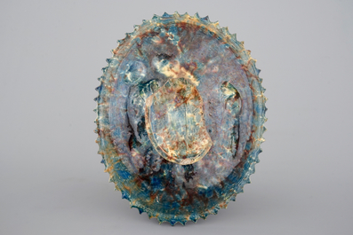Un plat ovale d'apr&egrave;s Palissy, "Le bapt&ecirc;me de Christ", 17&egrave;me