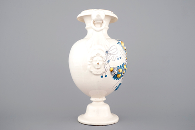 A large French faience altar vase, Nevers, 17th C.