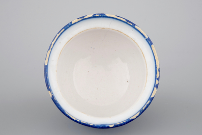 A Brussels faience blue-ground bowl, 18th C.