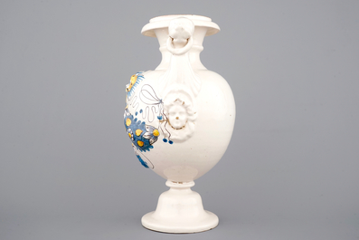 A large French faience altar vase, Nevers, 17th C.