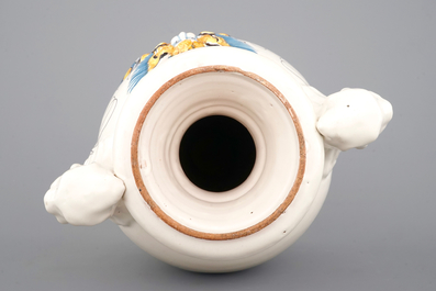 A large French faience altar vase, Nevers, 17th C.