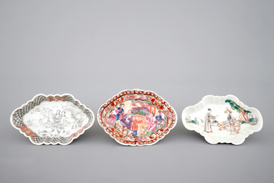 A set of three Chinese spoon trays, Yongzheng/Qianlong, 18th C.