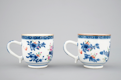 Een deel van een theeservies in Chinees famille rose porselein, 18e eeuw
