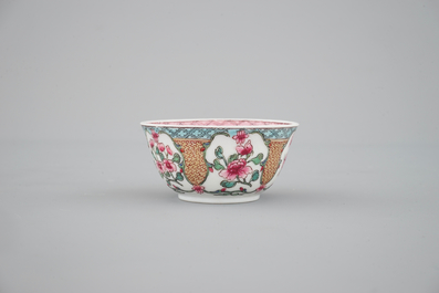 A ruby back semi-eggshell porcelain cup and saucer, Yongzheng