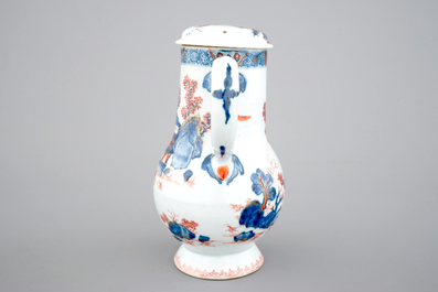 A Chinese export porcelain Imari jug with cover, 18th C.