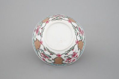 A ruby back semi-eggshell porcelain cup and saucer, Yongzheng