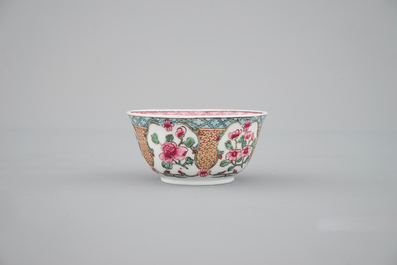 A ruby back semi-eggshell porcelain cup and saucer, Yongzheng
