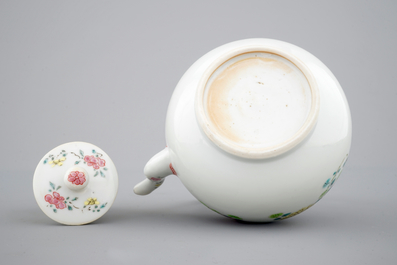 A Chinese famille rose overhead handled teapot, Yongzheng, 1722-1735