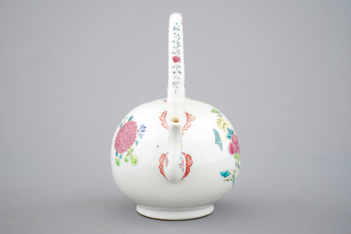 A Chinese famille rose overhead handled teapot, Yongzheng, 1722-1735