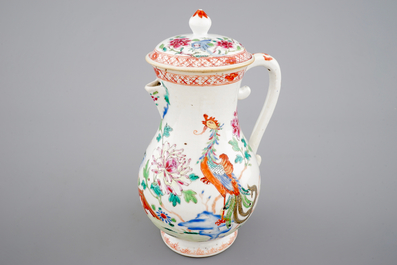 Une aigui&egrave;re et son couvercle en porcelaine de Chine famille rose, 18&egrave;me
