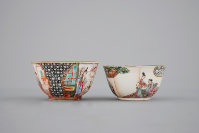 Deux tasses et soucoupes en porcelaine de Chine, &eacute;poque Yongzheng, 1722-1735