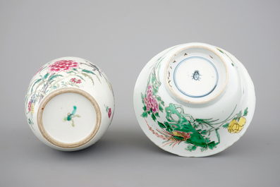 Two Chinese famille rose porcelain bowls, 18/19th C