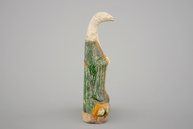 A Chinese Sancai pottery zodiac figure, presumably Ming Dynasty
