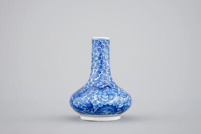 A small Chinese blue and white dragon vase, Yongzheng mark and of the period, 1722-1735