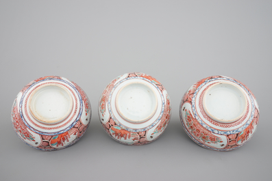 A rare set of six Chinese 'Amsterdam bont' bowls, 18th C.