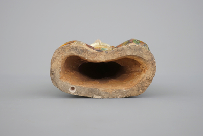 A Chinese Sancai pottery zodiac figure, presumably Ming Dynasty