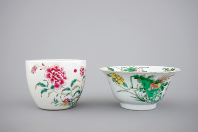 Two Chinese famille rose porcelain bowls, 18/19th C