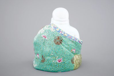 A tall Chinese famille rose porcelain figure of Buddha, 20th C