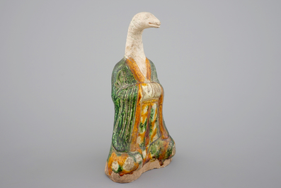 A Chinese Sancai pottery zodiac figure, presumably Ming Dynasty