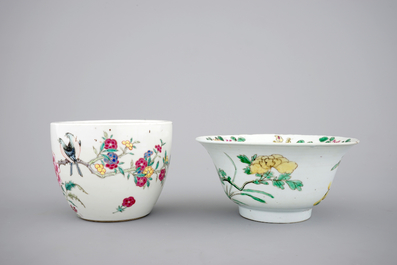Two Chinese famille rose porcelain bowls, 18/19th C