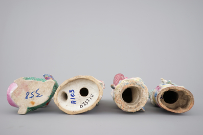 A set of four Chinese famille rose porcelain figures, 19th C.