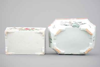 Two Chinese famille rose porcelain bonsai bowls, 19/20th C.