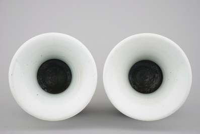 A tall pair of Chinese famille rose "Valentine" vases, 19th C.
