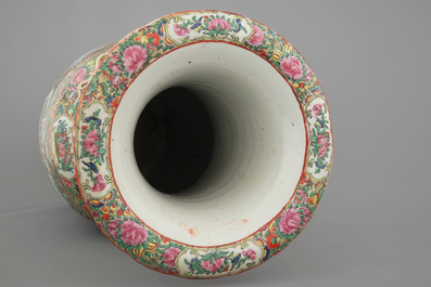 A very tall Canton famille rose palace vase, 19th C.