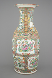 A very tall Canton famille rose palace vase, 19th C.