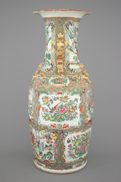 A very tall Canton famille rose palace vase, 19th C.