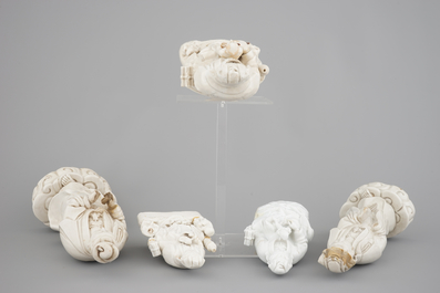 A collection of Chinese Dehua blanc de Chine figures of Guanyin, 18/19th C.