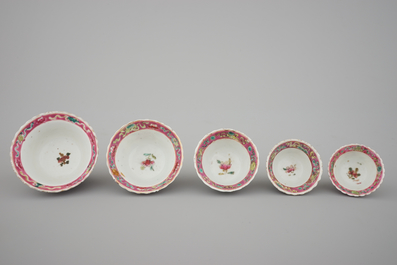 A group of Chinese famille rose Peranakan straits porcelain ware, 19/20th C.