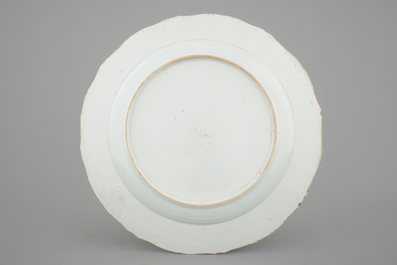 A large floral Chinese famille rose export porcelain dish, Qianlong, 18th C.