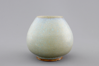 A Chinese jun glaze brush washer, Yuan Dynasty