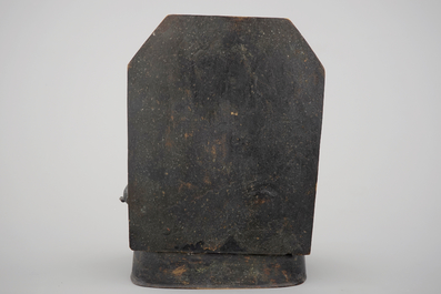 A dark bronze animal subject group, China, Ming Dynasty, 15-16th C.