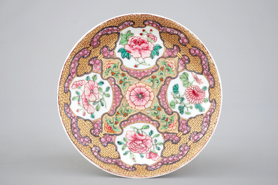 Two fine and rare Chinese porcelain famille rose saucers, Yongzheng, 1722-1735