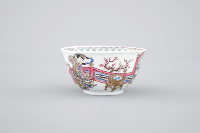 Two fine Chinese famille rose porcelain cups, Yongzheng, 1722-1735
