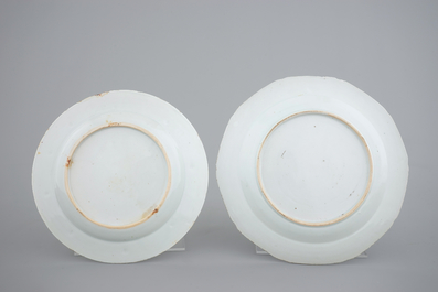Two Chinese plates, an Imari teapot, 18th C., with a bowl and a ginger jar, 19th C.