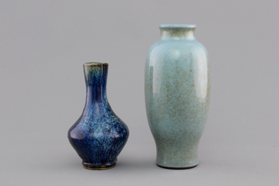 Two Chinese monochrome glazed vases, 19th C.