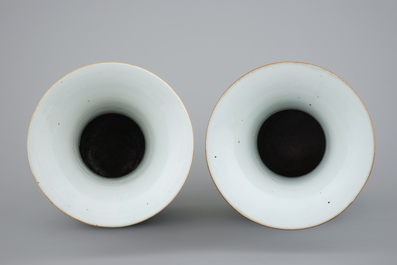 Two tall Chinese famille rose vases, 19th C.