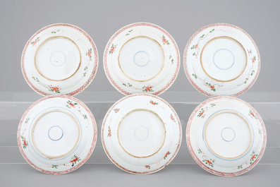 Six Chinese famille verte porcelain plates, Kangxi, ca. 1700