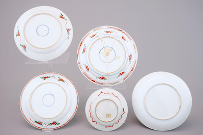 18th C. Chinese porcelain, mostly Kangxi famille verte: 4 plates and 3 bowls