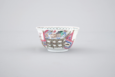 Two fine Chinese famille rose porcelain cups, Yongzheng, 1722-1735