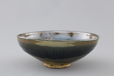A russet-splashed black-glazed bowl, presumably Song Dynasty