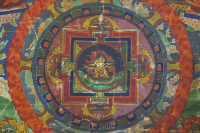 A Tibetan tangka, 19th C.