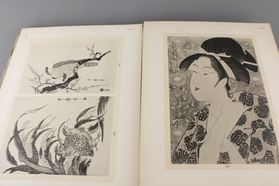 A collection of Japanese artwork plates from the Sammlung Mosl&eacute;: Japanische Kunstwerke : Waffen, Schwertzieraten, Lacke, Gewebe,&hellip;