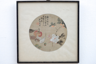 Two Chinese framed natural subject paintings